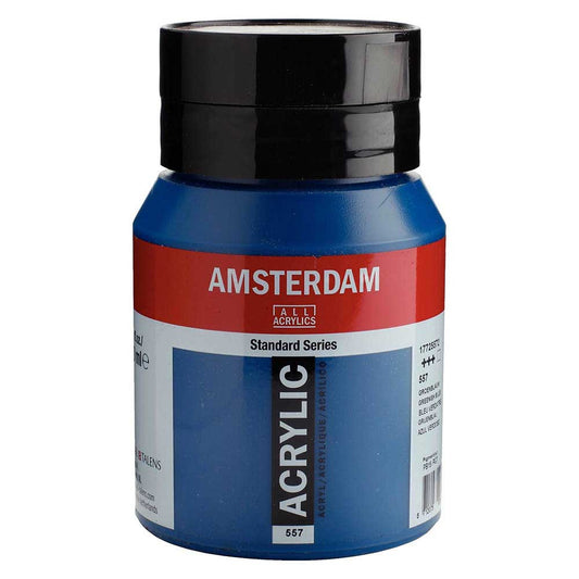 Talens Amsterdam Acrylic 500ml Greenish Blue 557 ön cephe etiketi