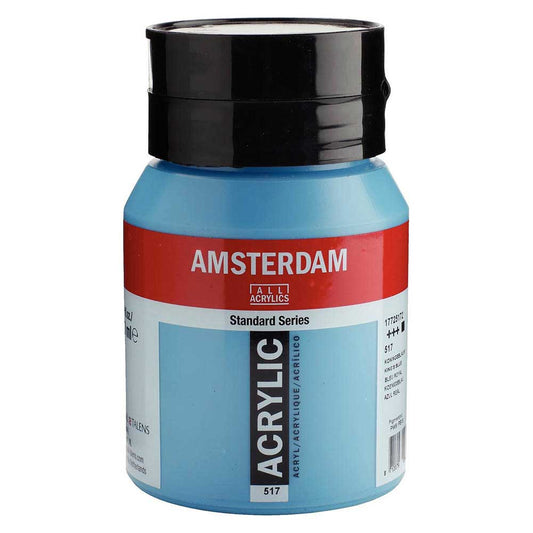 Talens Amsterdam Acrylic 500ml Kings Blue 517 ön cephe etiketi