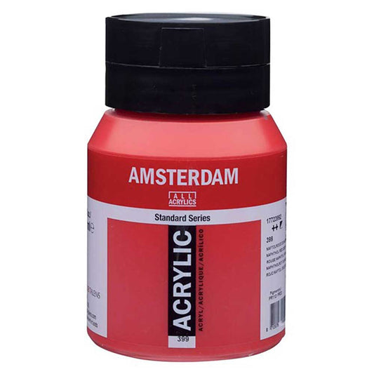 Talens Amsterdam Acrylic 500ml Naphthalo Red Deep 399 ön cephe etiketi