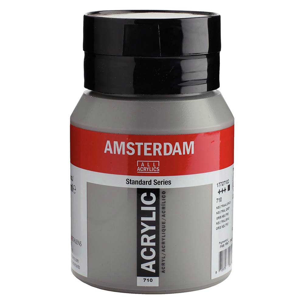 Talens Amsterdam Acrylic 500ml Neutral Grey 710 ön cephe etiketi