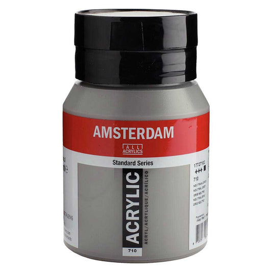Talens Amsterdam Acrylic 500ml Neutral Grey 710 ön cephe etiketi