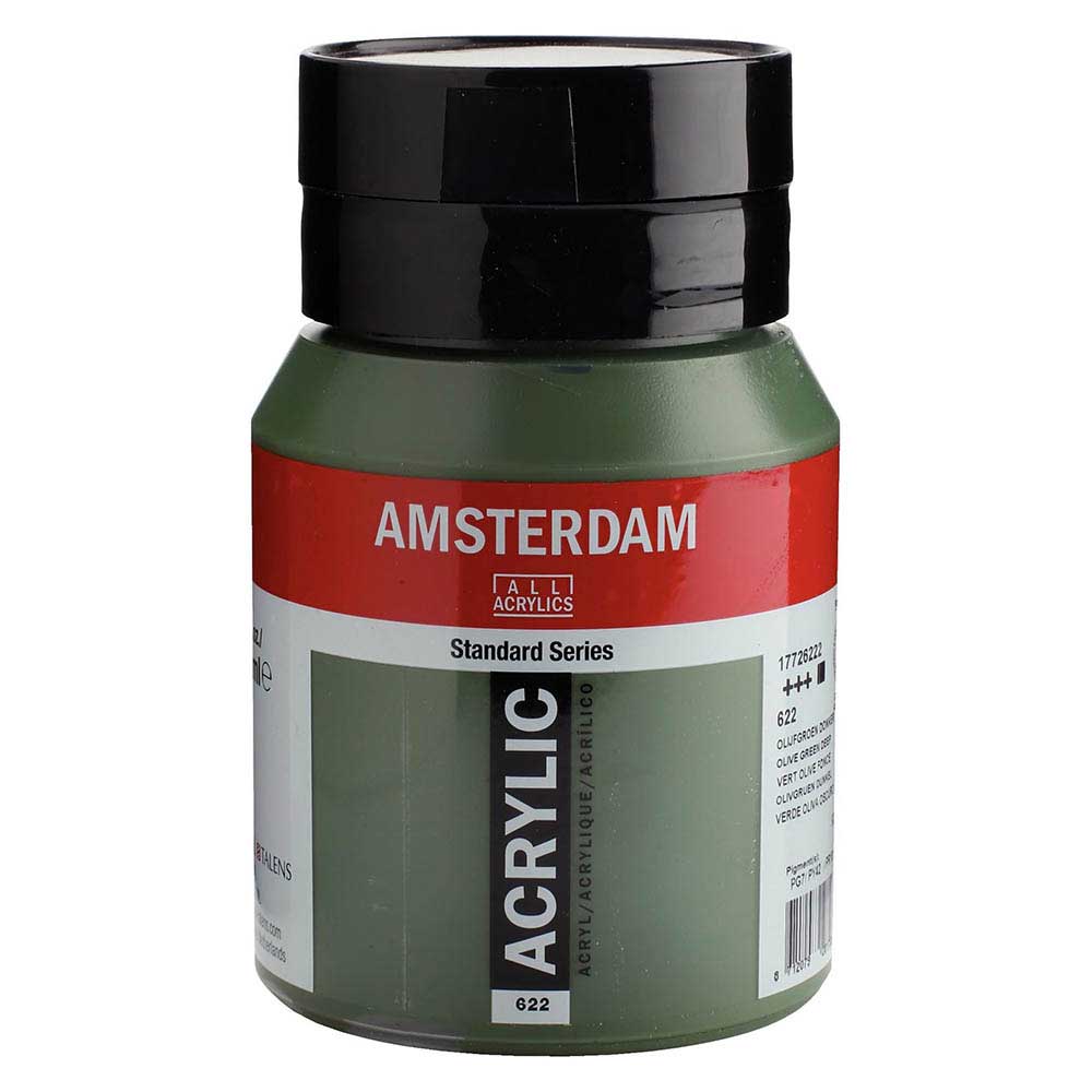 Talens Amsterdam Acrylic 500ml Olive Green Deep 622 ön cephe etiketi