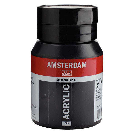 Talens Amsterdam Acrylic 500ml Oxide Black 735 ön cephe etiketi
