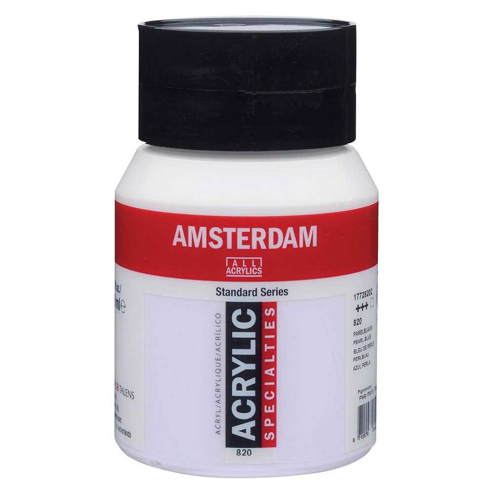 Talens Amsterdam Acrylic 500ml Pearl Blue 820 S.2 ön cephe etiketi