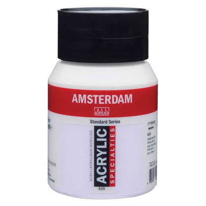 Talens Amsterdam Acrylic 500ml Pearl Blue 820 S.2 ön cephe etiketi