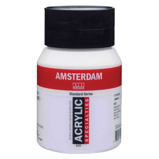 Talens Amsterdam Acrylic 500ml Pearl Blue 820 S.2 ön cephe etiketi