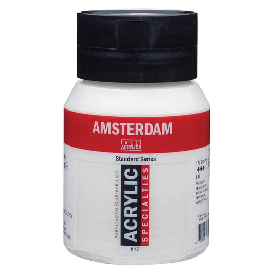 Talens Amsterdam Acrylic 500ml Pearl White 817 S.2 ön cephe etiketi