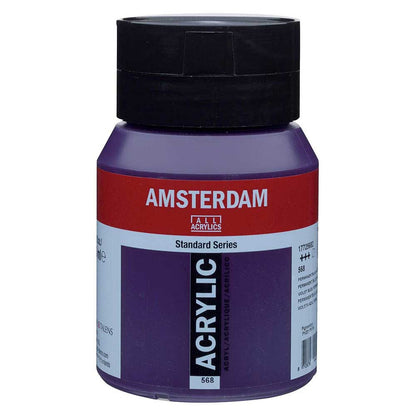 Talens Amsterdam Acrylic 500ml Permanent Blue Violet 568 ön cephe etiketi