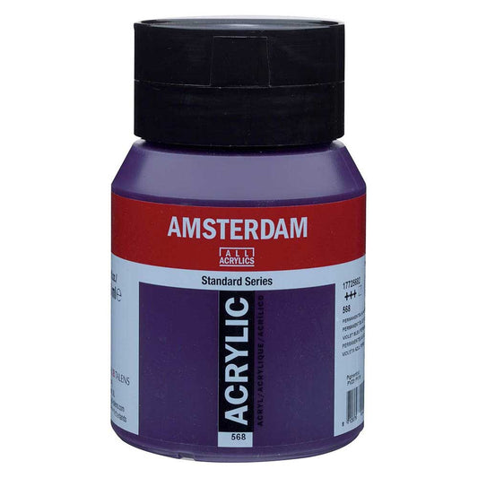 Talens Amsterdam Acrylic 500ml Permanent Blue Violet 568 ön cephe etiketi