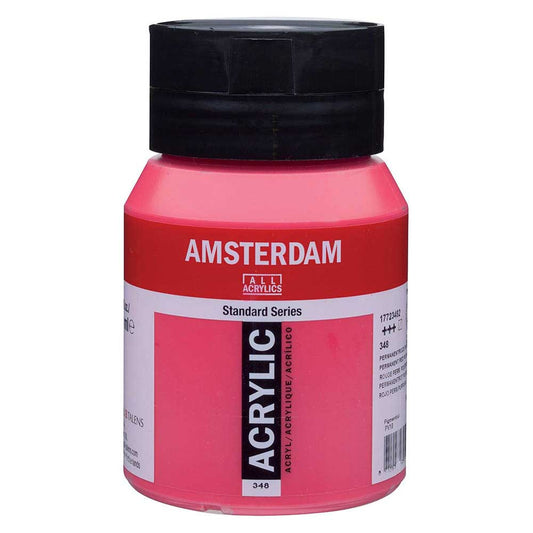 Talens Amsterdam Acrylic 500ml Permanent Red Purple 348 ön cephe etiketi