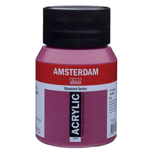 Talens Amsterdam Acrylic 500ml Permanent Red Violet 567 ön cephe etiketi