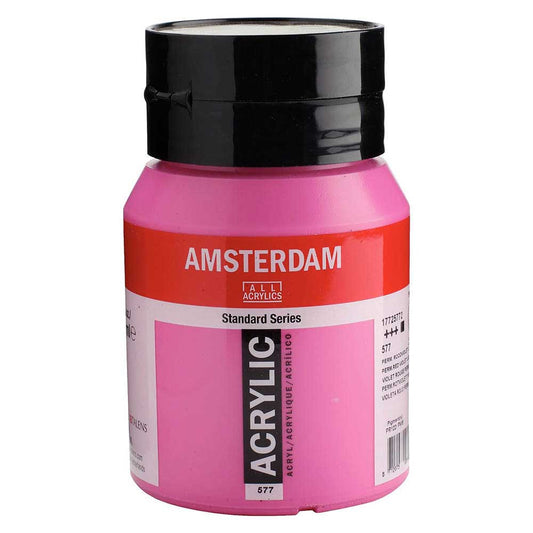 Talens Amsterdam Acrylic 500ml Permanent Red Violet Light 577 ön cephe etiketi