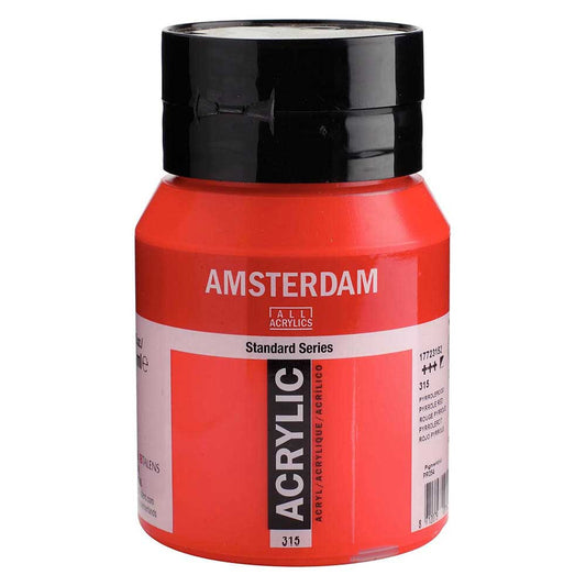 Talens Amsterdam Acrylic 500ml Pyrrole Red 315 ön cephe etiketi