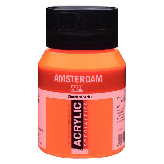 Talens Amsterdam Acrylic 500ml Reflex Orange 257 S.2 ön cephe etiketi