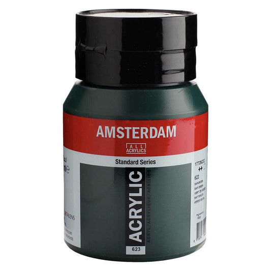 Talens Amsterdam Acrylic 500ml Sap Green 623 ön cephe etiketi