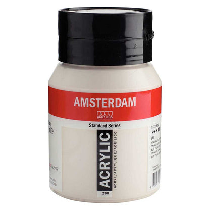 Talens Amsterdam Acrylic 500ml Titanium Buff Deep 290 ön cephe etiketi