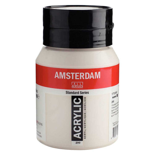 Talens Amsterdam Acrylic 500ml Titanium Buff Deep 290 ön cephe etiketi