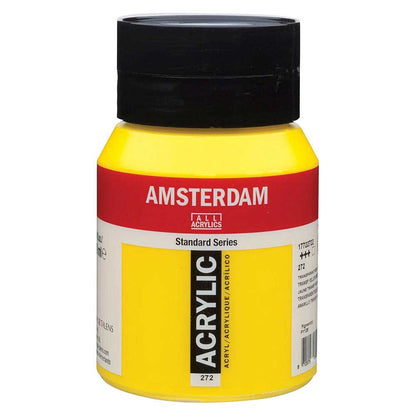 Talens Amsterdam Acrylic 500ml Transparant Yellow Medium 272 ön cephe etiketi