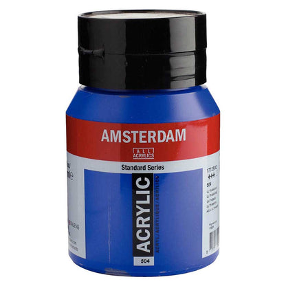 Talens Amsterdam Acrylic 500ml Ultramarine 504 ön cephe etiketi