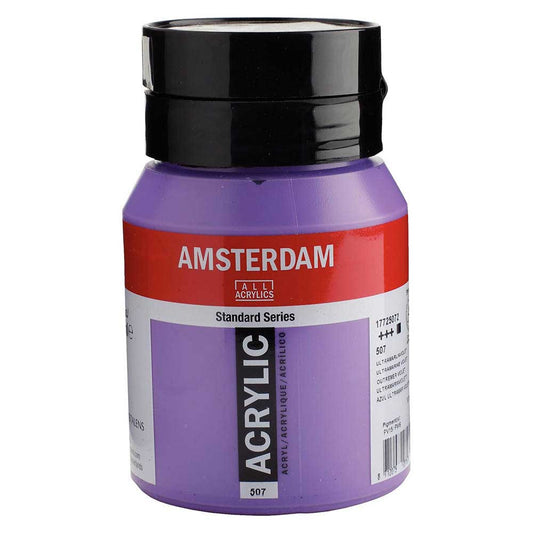 Talens Amsterdam Acrylic 500ml Ultramarine Violet 507 ön cephe etiketi