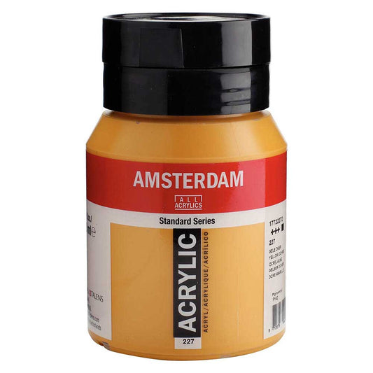 Talens Amsterdam Acrylic 500ml Yellow Ochre 227 ön cephe etiketi